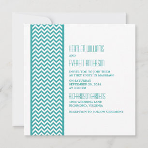 Invitation turquoise de mariage frontalier de Chev