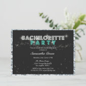 Invitation turquoise de partie de Bachelorette de (Debout devant)