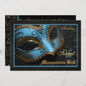 Invitation turquoise de partie du bonbon 16 à (Devant / Derrière)