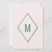 Invitation Turquoise de Parties scintillant de Mariage rose e (Dos)