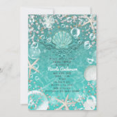 Invitation turquoise de poisson d'eau de mer encha (Devant)