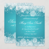 Invitation Turquoise de scintillement de la nuit 2 de partie (Devant / Derrière)