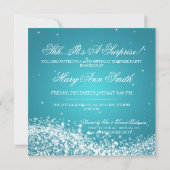 Invitation Turquoise de scintillement de vague de fête (Dos)