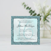 Invitation turquoise de scintillement élégant de (Debout devant)