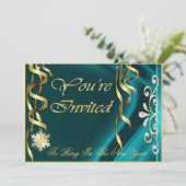 Invitation Turquoise de Soiree Soiree pour le Nouv (Debout devant)