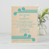 Invitation turquoise Déco Chic Wedding (Debout devant)