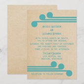 Invitation turquoise Déco Chic Wedding (Devant / Derrière)