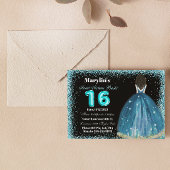 Invitation Turquoise Dreams Sweet 16 Extravaganza Princess
