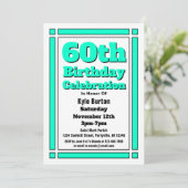 Invitation turquoise du 60e anniversaire (Debout devant)