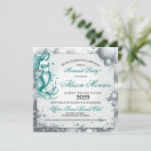 Invitation turquoise du Parti de la sirène (Debout devant)