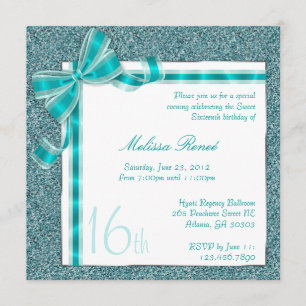 Invitation turquoise élégant de parties