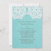 Invitation Turquoise Elegant Mariage de dentelle (Devant)