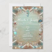 Invitation Turquoise enchanté sous perles de mer Mariage de r (Devant)