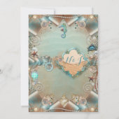 Invitation Turquoise enchanté sous perles de mer Mariage de r (Dos)