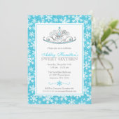 Invitation Turquoise Éperche princesse hiver Wonderland Sweet (Debout devant)