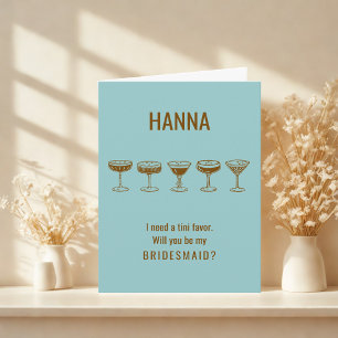 Invitation Turquoise Espresso Martini Serez-Vous Ma Femme D'A