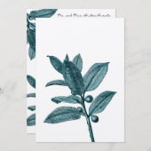 Invitation Turquoise et Aqua Exotic Plante chrétien Mariage (Devant / Derrière)