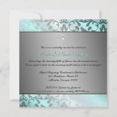 Invitation Turquoise et argentée avec Bow (Dos)