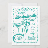 Invitation Turquoise et Blanc Bachelorette Week-end (Devant)