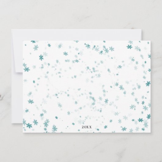 Invitation Turquoise et blanche Fluiges d'hiver froid Photo d (Dos)