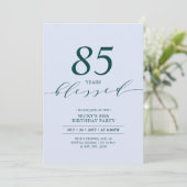 Invitation Turquoise et bleu | 80 Ans Amoureux 80e Anniversai (Debout devant)