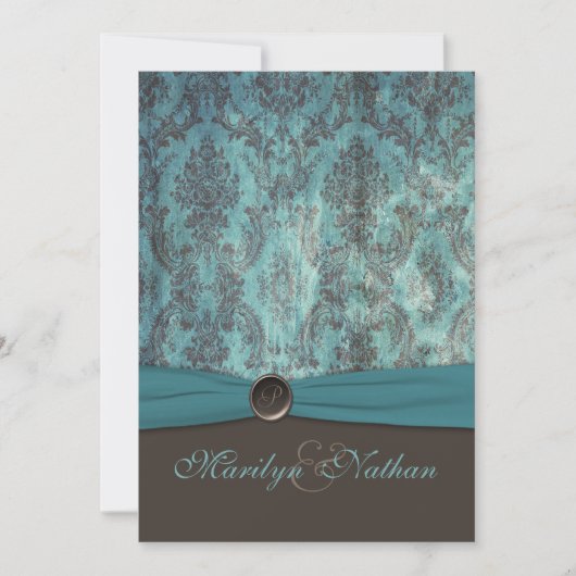 Invitation Turquoise et Brown (Devant)