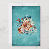 Invitation Turquoise et Burange Orange Mariage Modèle (Dos)