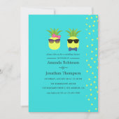 Invitation Turquoise et citron amusant Wedding shower ananas (Devant)