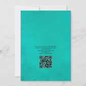 Invitation Turquoise et Coral QR Code RSVP Beach Wedding (Dos)