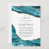 Invitation Turquoise et Gold Agate Mariage virtuel en ligne (Devant)