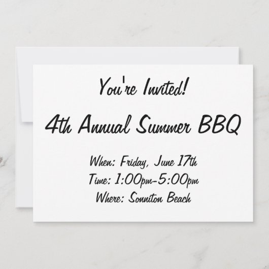 Invitation Turquoise et grise (Dos)