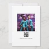 Invitation Turquoise et Lavender Floral Mariage Photo (Dos)