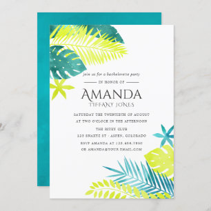invitation turquoise et Lemon Tropical Bachelorett