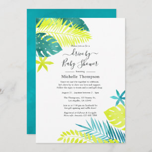 Invitation Turquoise et Lemon Tropical Drive Par Douche