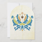 Invitation turquoise et Lime Damask Modern Chalkbo (Dos)