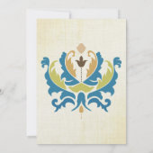 Invitation turquoise et Lime Damask Modern Chalkbo (Dos)