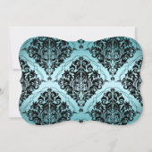 Invitation Turquoise et noire Princesse Tiara Sweet 16 Annive (Dos)