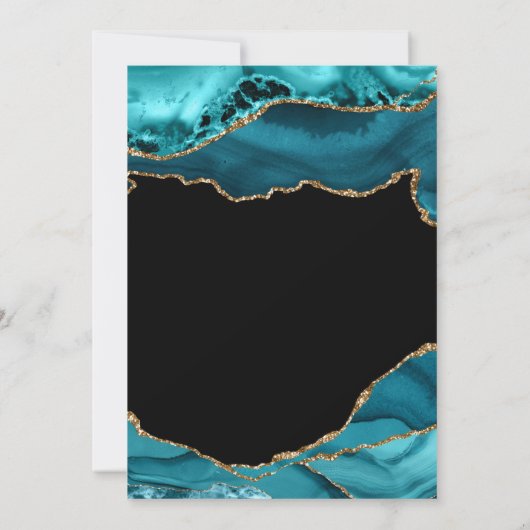 Invitation Turquoise et or Agate Pierre Brunch & Bubbly Invit (Dos)