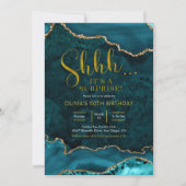 Invitation Turquoise et or Agate Surprise Anniversaire Invita (Devant)