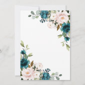 Invitation Turquoise et rose Baby shower de vache Floral High (Dos)