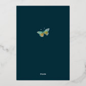 Invitation turquoise et rouge à huile florale à bi (Verso)