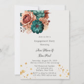Invitation Turquoise et Terracotta Peony (Devant)
