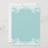 Invitation Turquoise et Vert Turquoise Dentelle Bal Masqué Fê (Dos)