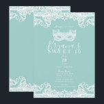 Invitation Turquoise et Vert Turquoise Dentelle Bal Masqué Fê<br><div class="desc">Personnalisez pour n'importe quel événement</div>