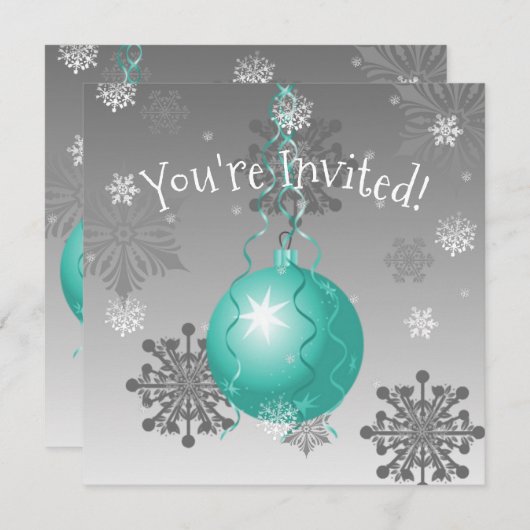 Invitation turquoise Fancy Christmas Ornament (Devant / Derrière)