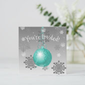 Invitation turquoise Fancy Christmas Ornament (Debout devant)