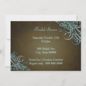 Invitation Turquoise Fête de l'mariée baroque des perles Invi (Dos)