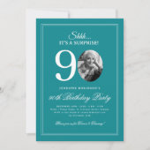 Invitation Turquoise | Fête surprise pour 90 ans (Devant)