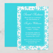 Invitation Turquoise Feu de neige Frontière Pays des merveill (Devant / Derrière)