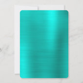 Invitation Turquoise Feuille Noir et Blanc 30e Anniversaire (Dos)
